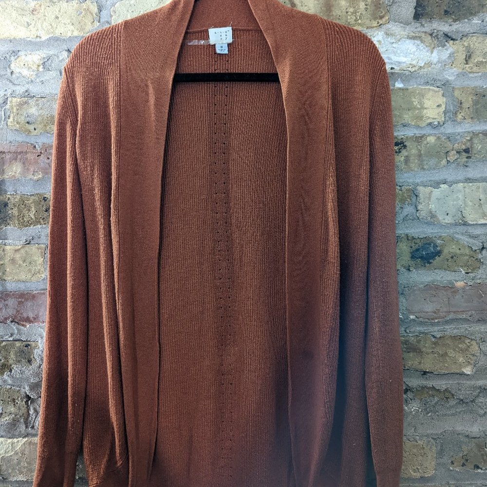 A New Day Open Front Burnt Orange Cardigan
